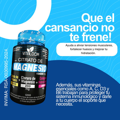 Citrato de Magnesio + (Colágeno Hidrolizado + Potasio) - Único en Caracas