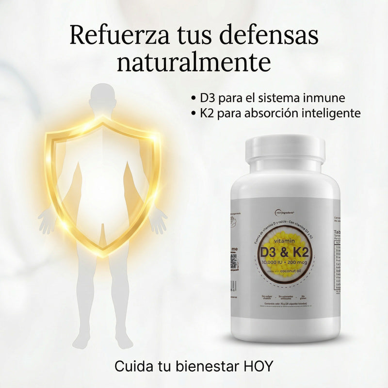 Vitamina D3 & K2 - Con Registro Sanitario