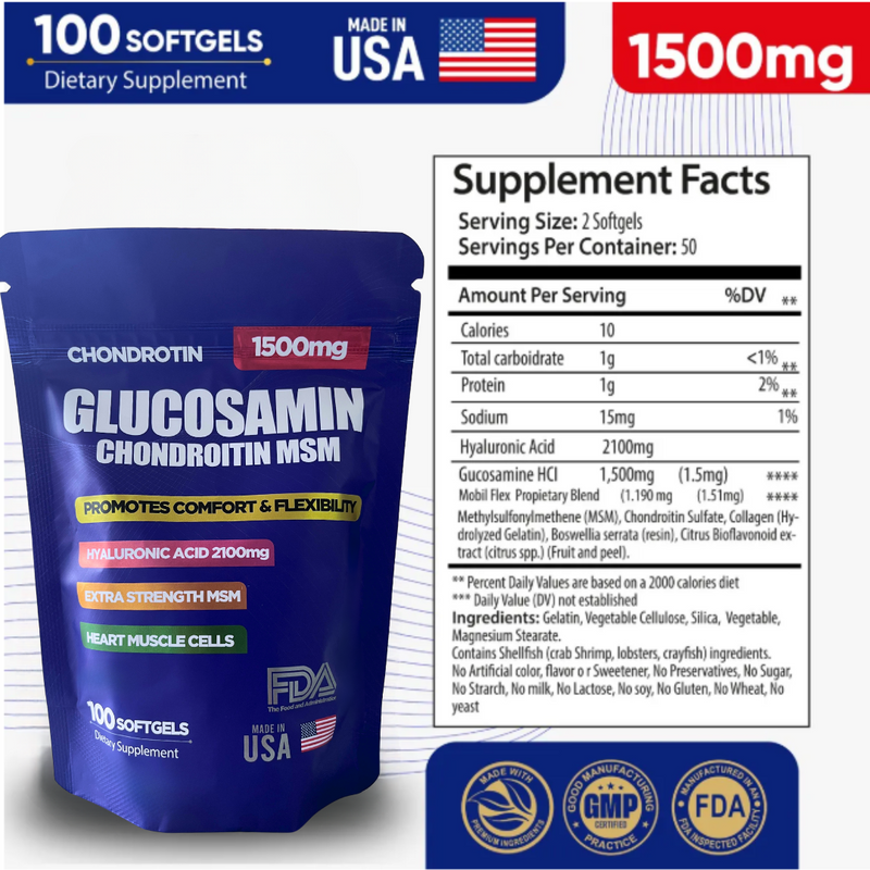 Glucosamin + Acido hyaluronico 1500MG ( IMPORTADO ) Único en Caracas
